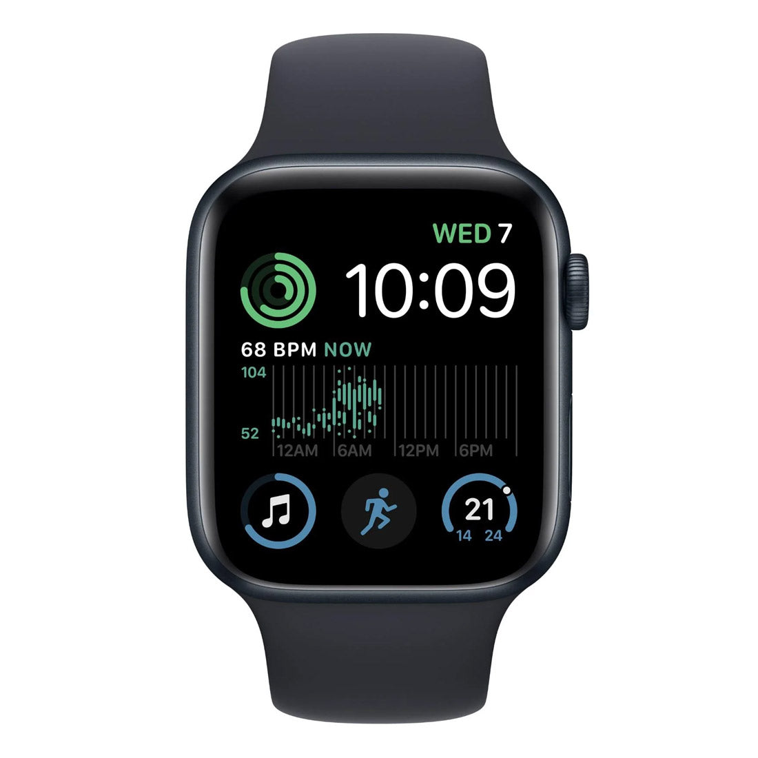 Apple Watch SE (2nd Gen) 44mm GPS + Cellular Midnight Aluminium Case with Midnight Sport Band - (Refurbished Grade-B)