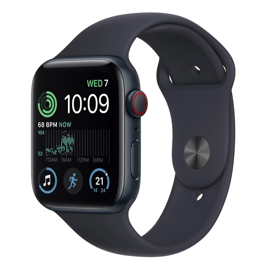 Apple Watch SE (2nd Gen) 44mm GPS + Cellular Midnight Aluminium Case with Midnight Sport Band - (Refurbished Grade-B)