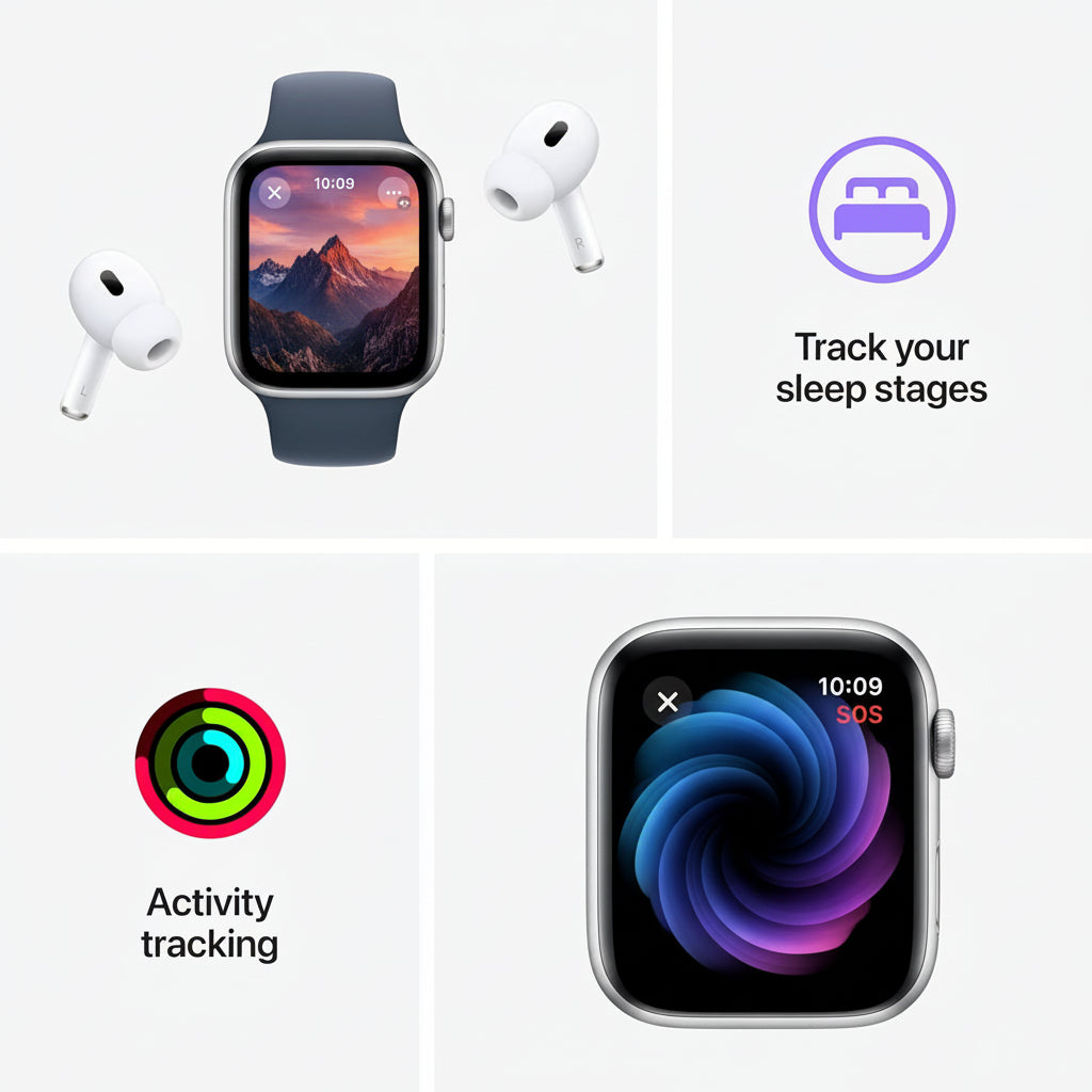Apple Watch SE GPS + Cellular 44mm Sport Band Aluminum Case – Midnight (M/L) (AU Version) - Box Damaged