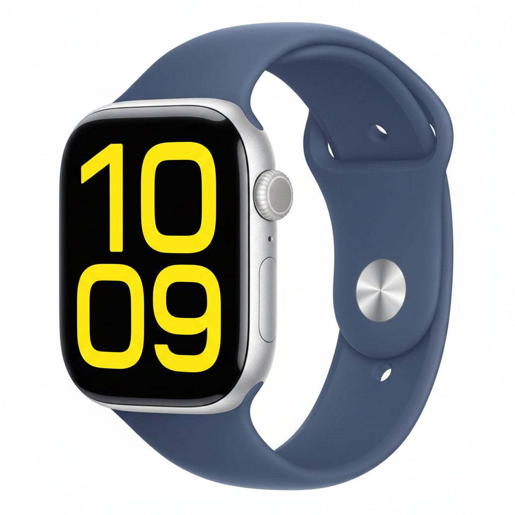 Apple Watch Series 10 46mm Silver Aluminium Case Denim Sport Band (M/L) GPS + Cellular Smartwatch (Copy) Apple