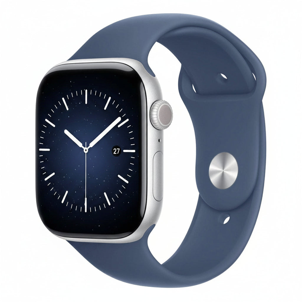 Apple Watch Series 10 46mm Silver Aluminium Case Denim Sport Band (M/L) GPS + Cellular Smartwatch (Copy) Apple