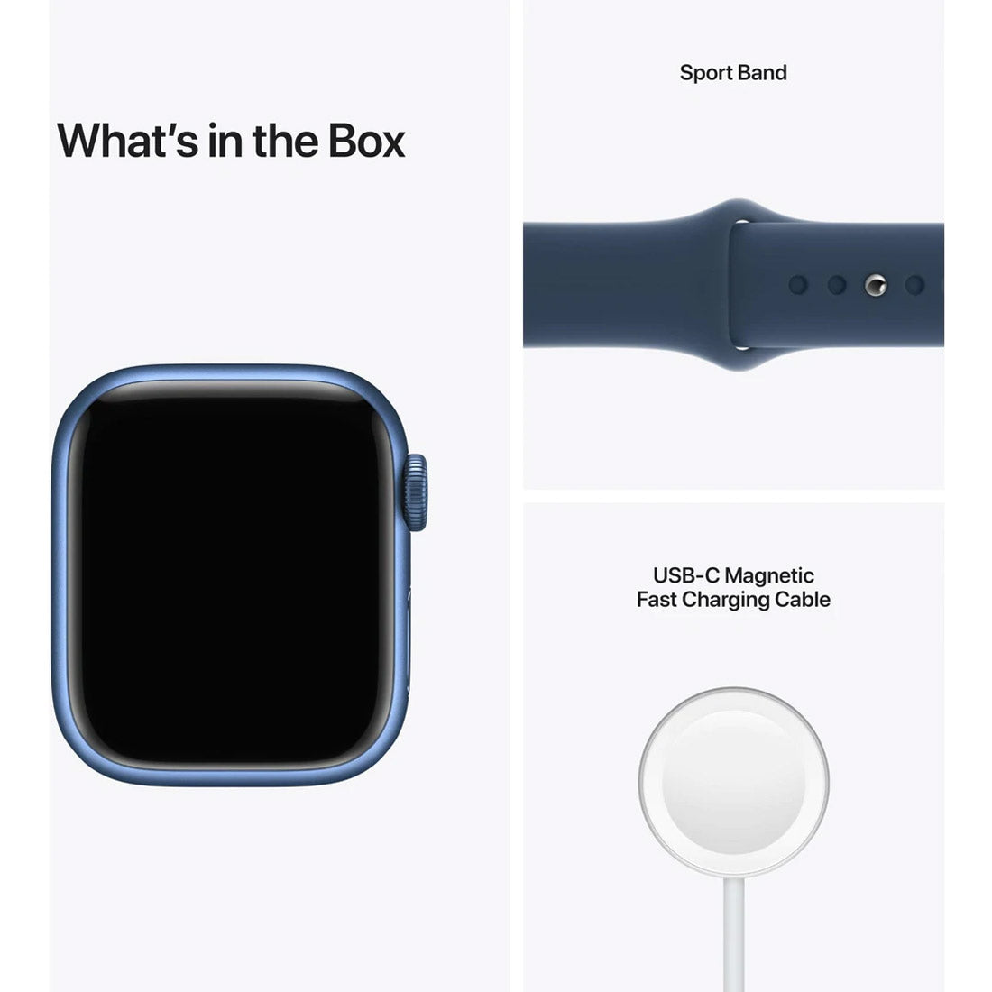 Apple Watch Series 7 41mm Blue Aluminium Case With Abyss Blue Sport Band GPS + Cellular ( Grade - A )