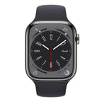 Apple Watch Series 8 45mm Stainless Steel Case w/ Midnight Sport Band GPS - Graphite - Pristine Refurbished - AU Version Apple