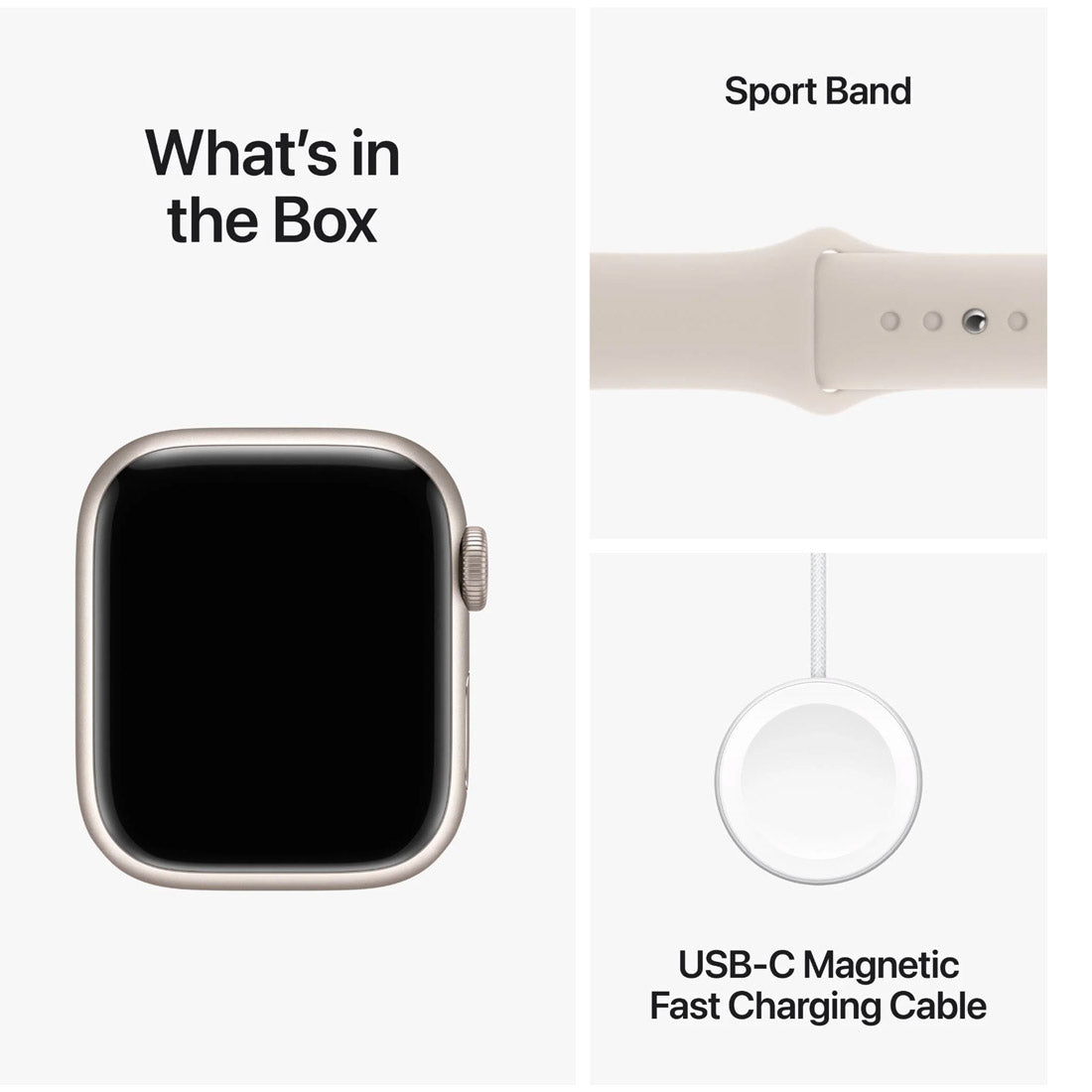 Apple Watch Series 9 41mm GPS + Cellular Starlight Aluminium Case with Starlight Sport Band (S/M)