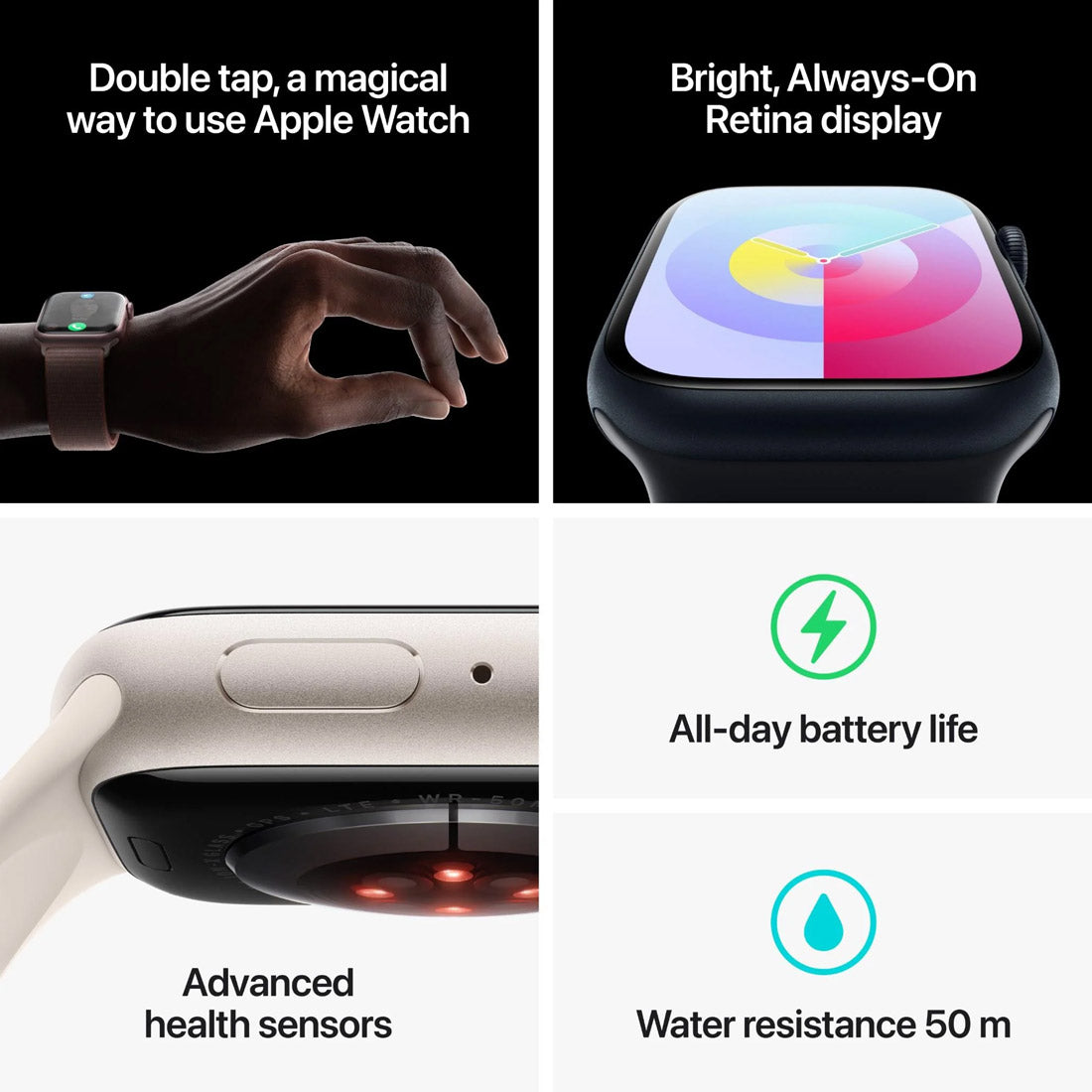 Apple Watch Series 9 41mm GPS + Cellular Starlight Aluminium Case with Starlight Sport Band (S/M)