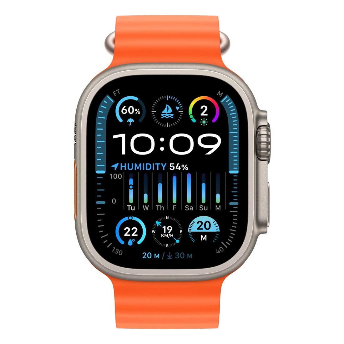 Apple Watch Ultra 2 49mm Titanium Case GPS + Cellular Orange Ocean Band ( Open Never Used ) Apple