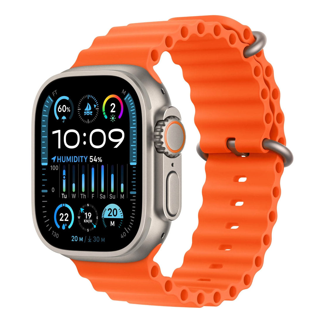 Apple Watch Ultra 2 49mm Titanium Case GPS + Cellular Orange Ocean Band ( Open Never Used )