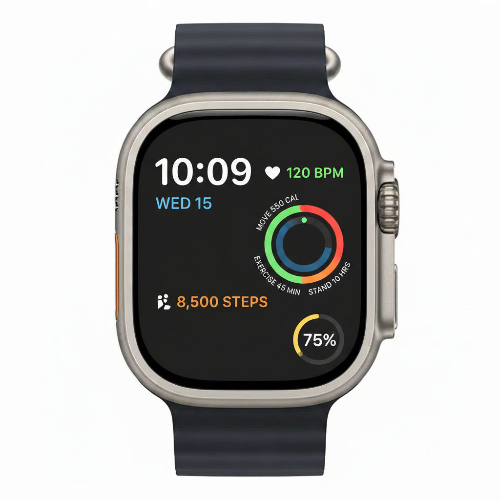 Apple Watch Ultra 49mm GPS + Cellular Titanium Case with Midnight Ocean Band