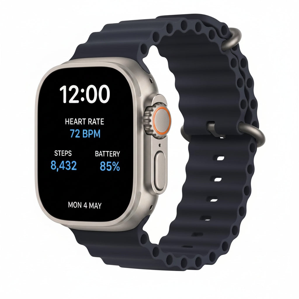 Apple Watch Ultra 49mm GPS + Cellular Titanium Case with Midnight Ocean Band