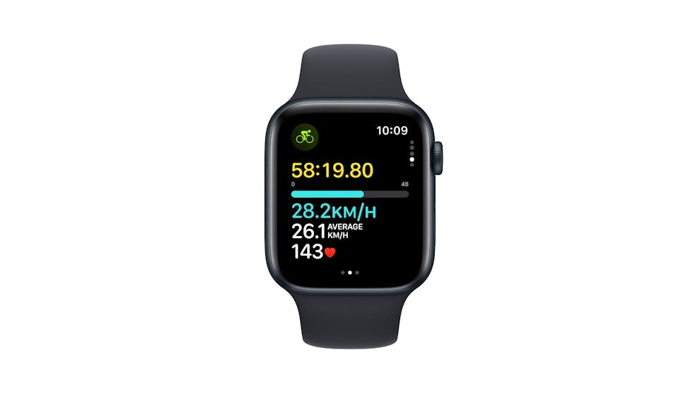 Apple Watch SE 44mm Midnight Aluminium Case with Midnight Sport Band M/L - GPS + Cellular (Open Never Used)