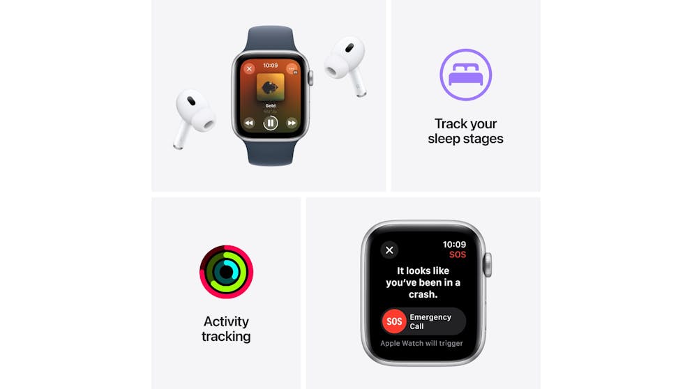 Apple Watch SE 44mm Midnight Aluminium Case with Midnight Sport Band M/L - GPS + Cellular (Open Never Used)