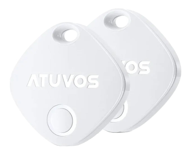 ATUVOS 2-Pack Bluetooth Trackers, Black & White, Item Finder - Pristine - Refurbished - White