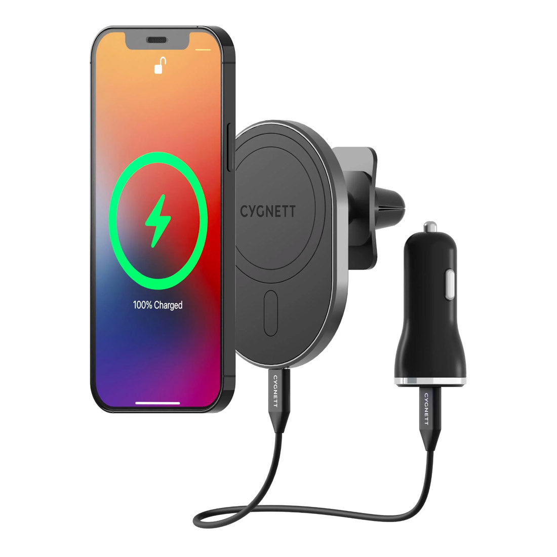 Cygnett EasyMount Wireless Car Charger - Vent Mount - Open Never Used - (AU Version)