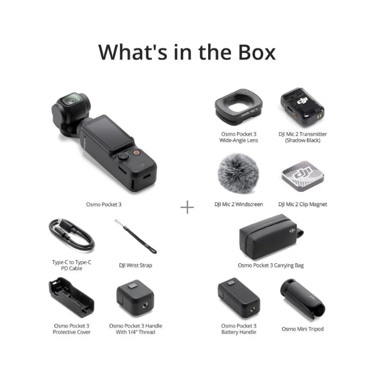 DJI Osmo Pocket 3 Creator Combo - 4K Vlogging Camera - 3-Axis Stabilization, Mic Included DJI