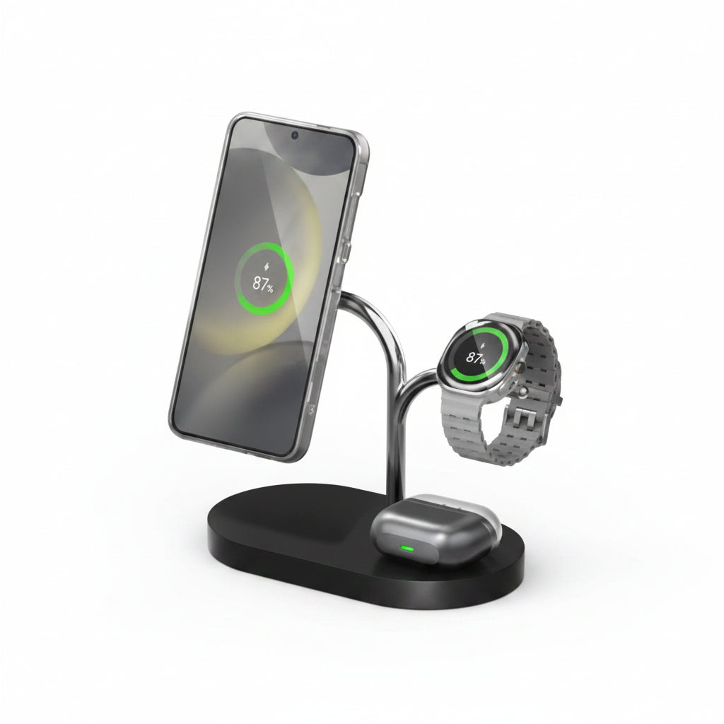Samsung 3-in-1 Wireless Charger Qi2 - Black - Fast Charging Station for Galaxy Devices (Copy) Samsung