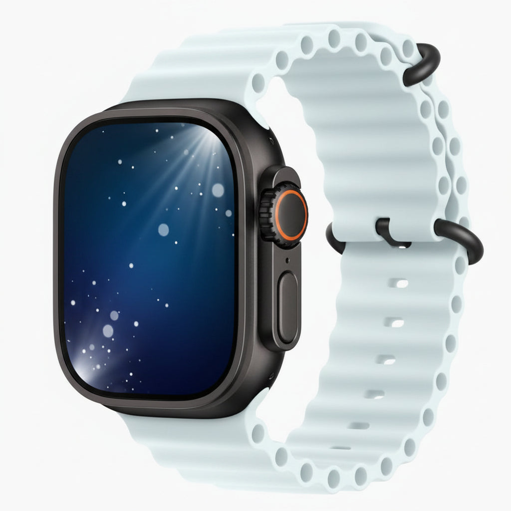 Apple Watch Ultra 2 49mm GPS + Cellular Titanium Smartwatch – Natural Titanium & Black Titanium with Black, White, Orange, Yellow, Blue Ocean Bands with 80% Battery - Pristine - Refurbished