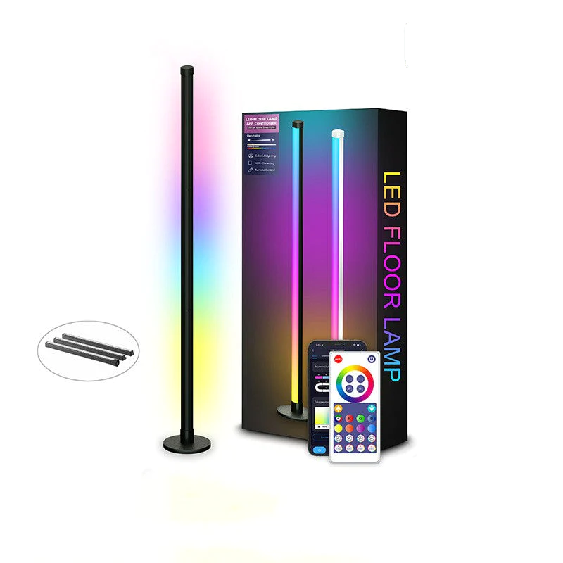 Ambient LED Bluetooth Modern Floor Lamp (160CM) with 16 Million Colors, Music Modes & Color Changing Standing Lamp - Black