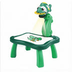 Educational LED Projector Art Table for Kids - Green Dolphin Easel