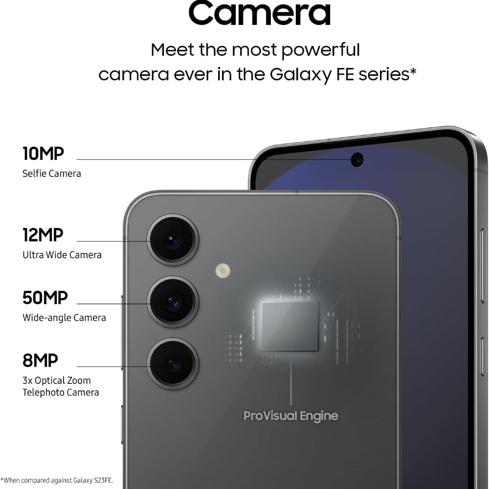 Samsung Galaxy S24 FE 5G 256GB Black Smartphone Android AI-Powered Camera (Copy) Samsung