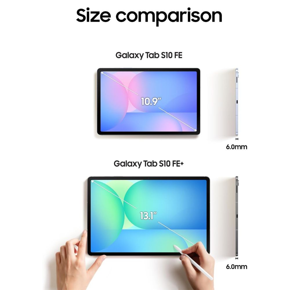 Galaxy Tab S10 FE+ Wi‑Fi Light Blue in backpack pocket demonstrating portability

