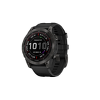 Garmin Fenix 7 Sapphire Solar Watch - Carbon Gray DLC Titanium with Black Band(Open Never Used) Garmin