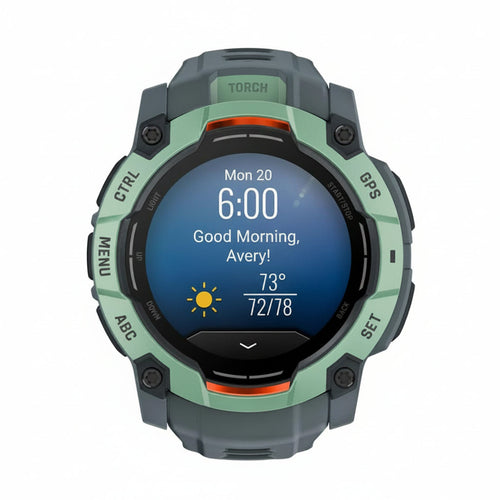 Garmin Instinct 3 AMOLED 45mm Smartwatch - Black Bezel ,Bolt Blue, Neo Tropic, Twilight, Solstice, Electric Lime ,Whitestone - Pristine - Refurbished - Electric Lime
