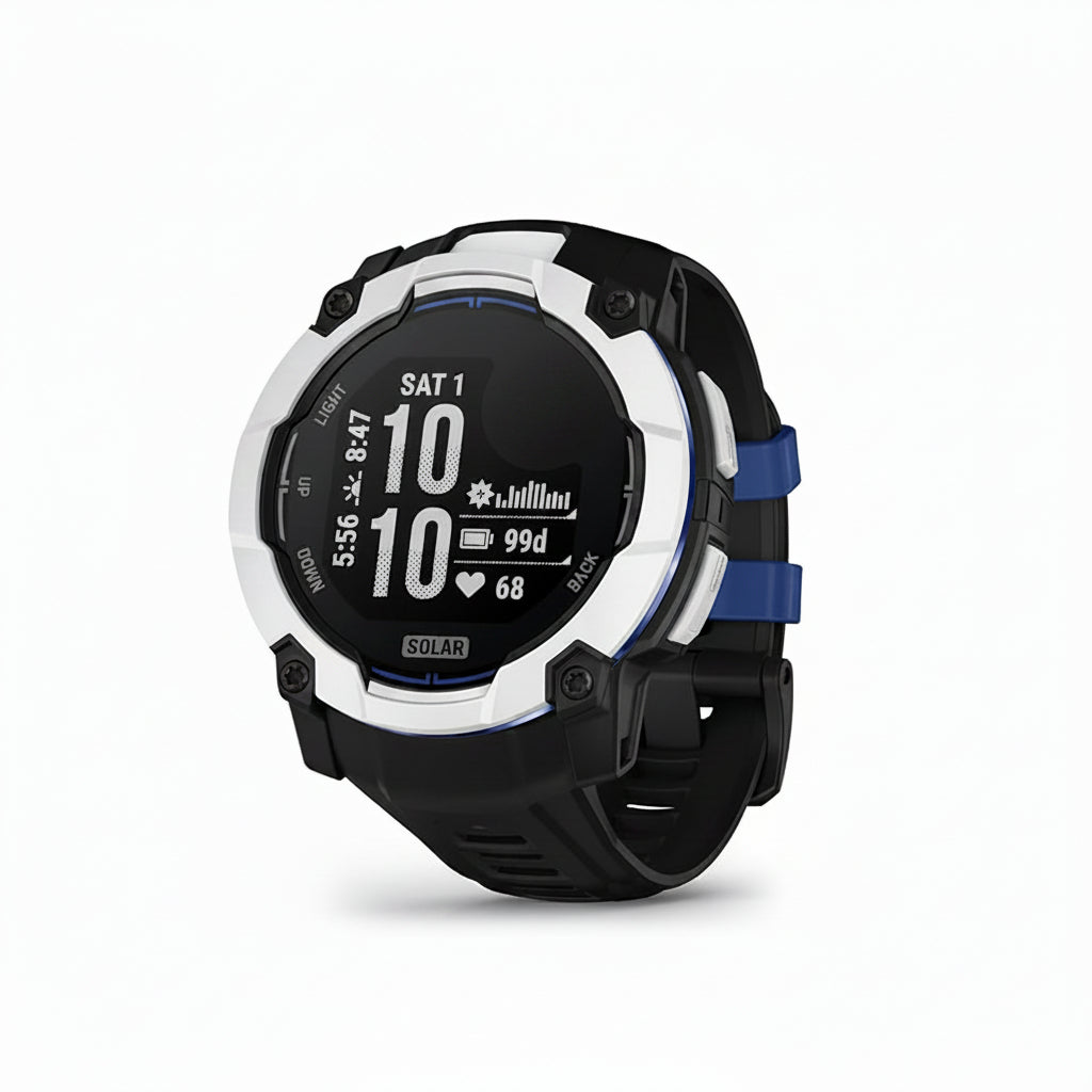 Garmin Instinct 3 AMOLED 45mm Smartwatch - Black Bezel ,Bolt Blue, Neo Tropic, Twilight, Solstice, Electric Lime ,Whitestone - Pristine - Refurbished - Whitestone