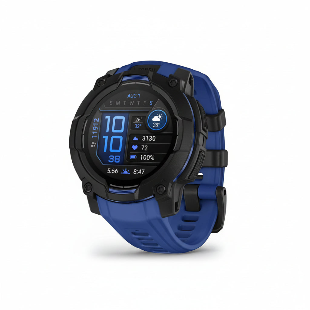 Garmin Instinct 3 AMOLED 45mm Smartwatch - Black Bezel ,Bolt Blue, Neo Tropic, Twilight, Solstice, Electric Lime ,Whitestone - Pristine - Refurbished - Bolt Blue