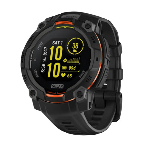 Garmin Instinct 3 AMOLED 45mm Smartwatch - Black Bezel ,Bolt Blue, Neo Tropic, Twilight, Solstice, Electric Lime ,Whitestone - Pristine - Refurbished - Black Bezel