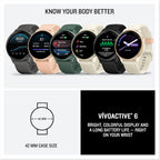 Garmin vivo active 6 GPS Smartwatch, Lunar Gold with Bone Band