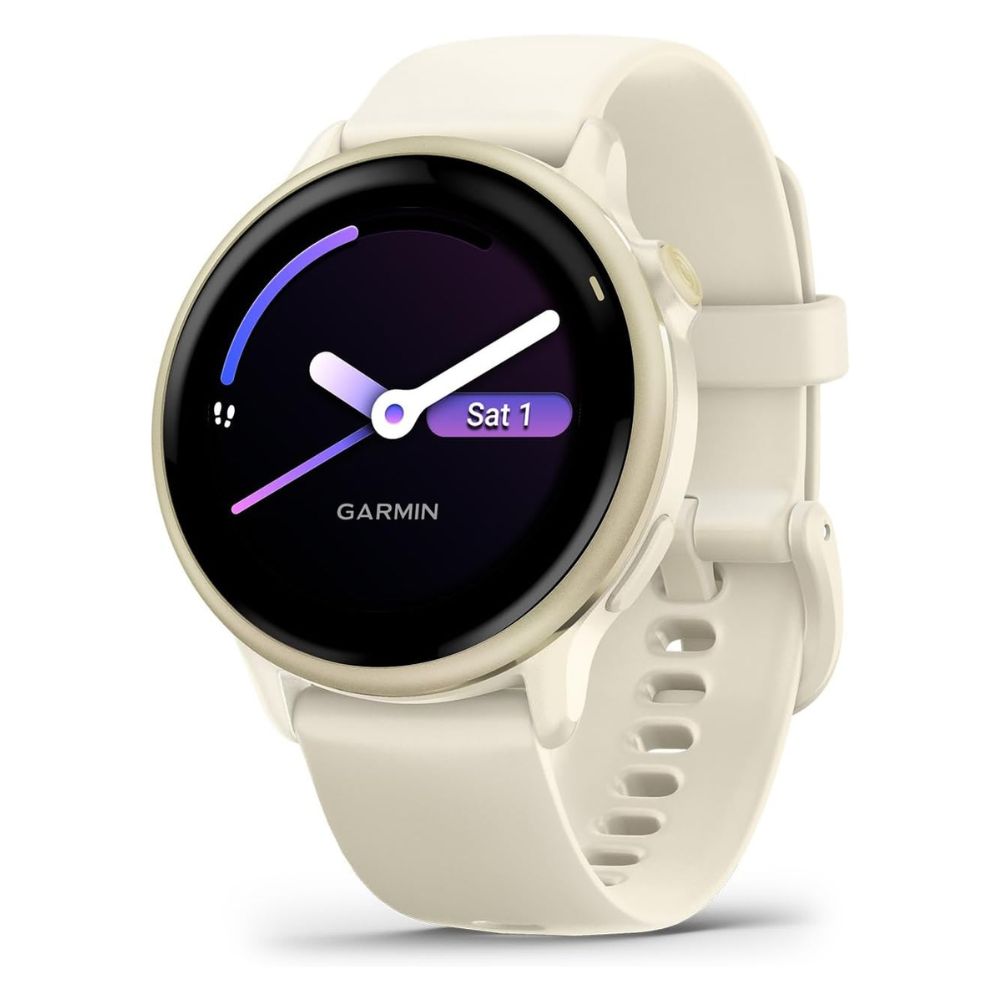 Garmin vivo active 6 GPS Smartwatch, Lunar Gold with Bone Band