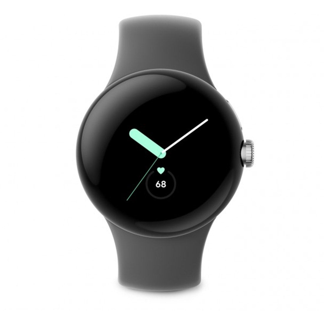 Google Pixel Watch LTE Polished Silver Stainless Steel Case with Charcoal Active Band - Refurbished (Grade-A)