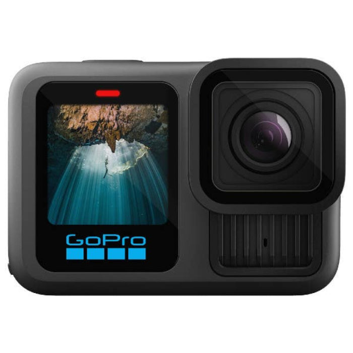 GoPro HERO13 Black capturing action footage on a mountain bike trail.