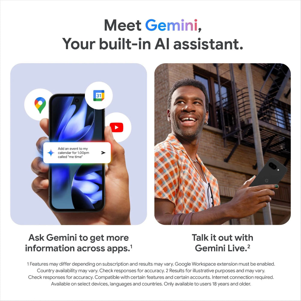 Google Pixel 9a capturing a cityscape at night to showcase Night Sight capability.