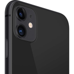 Clean refurbished Black iPhone 11 64GB – angled front view on plain background