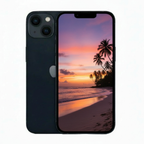 Refurbished unlocked iPhone 13 128GB 5G Midnight – front view with screen on