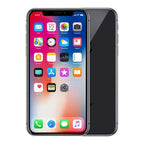 Refurbished unlocked iPhone X 64 GB – front view with screen on, frame visible