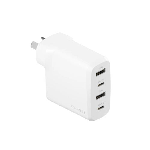 Cygnett PowerPlus 45W Multi-Port Wall Charger – White - Pristine Refurbished - (Au Version) Cygnett