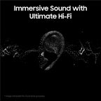Headphones with text 'Immersive Sound with Ultimate Hi-Fi' on a black background