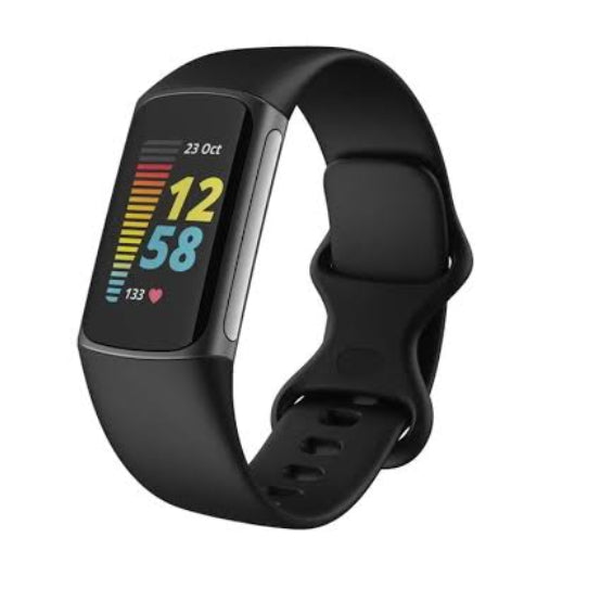 Fitbit Versa 5 Smart Fitness Watch - Black/Graphite - Pristine