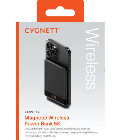 CYGNETT MAGSLIM 5K POWER BANK - Black -Excellent - Refurbished (Copy) Cygnett