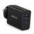 iQuick GaN 65W USB-C Power Adapter, Black, Fast Charging Tristar Online