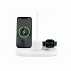 Sprout Qi2 Magnetic 3-in-1 Wireless Charger - White - Fast Charging Stand for iPhone, Apple Watch - AirPods - Good - Refurbished