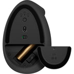 Logitech Lift Vertical Ergonomic Mouse, Wireless, Bluetooth or Logi Bolt USB receiver, Quiet clicks, 4 buttons, compatible with Windows/MacOS/iPadOS, Laptop, PC - Graphite ( Open Never Used )