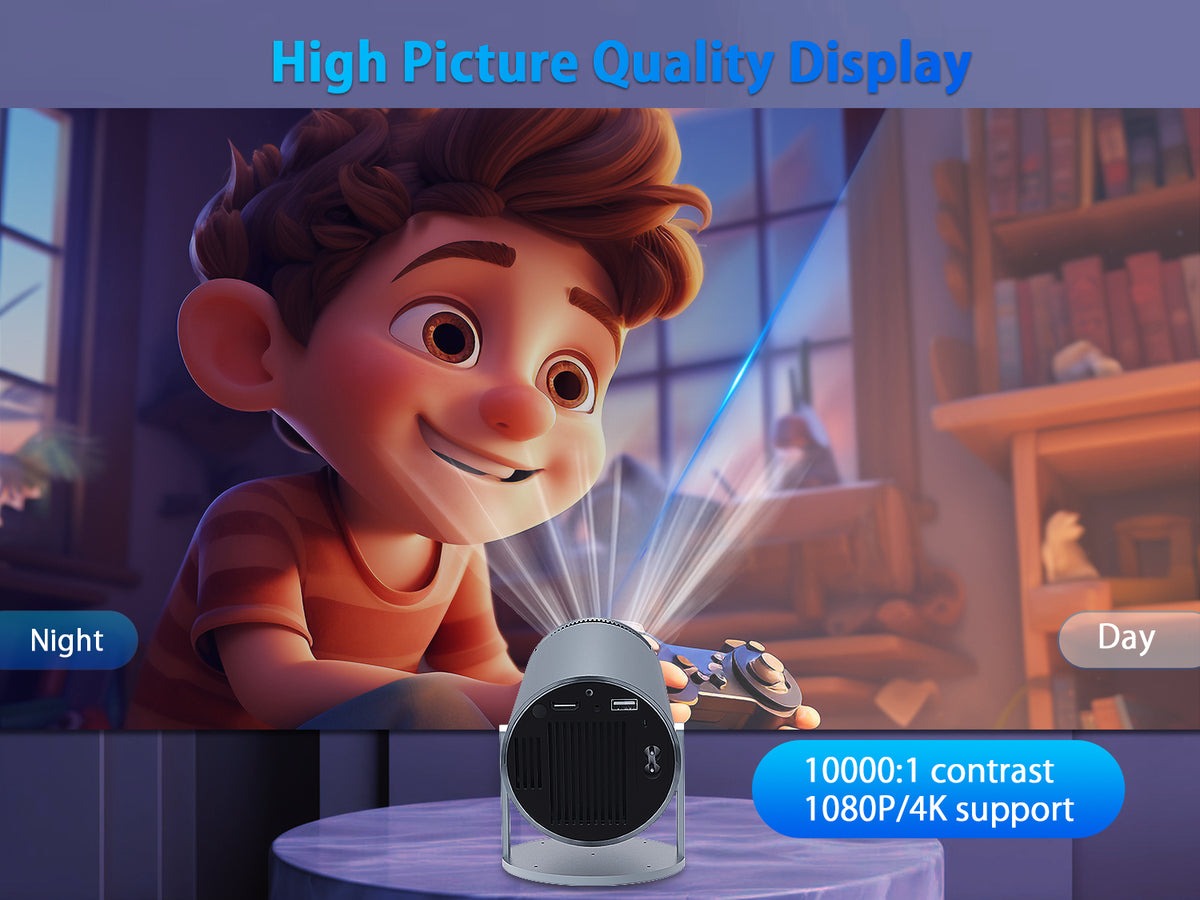 Magcubic HY300 Pro Mini Smart Projector 4K Decoding, WiFi 6, Bluetooth 5.0, Auto Keystone, 180° Rotation, Compact Design - Good - Refurbished