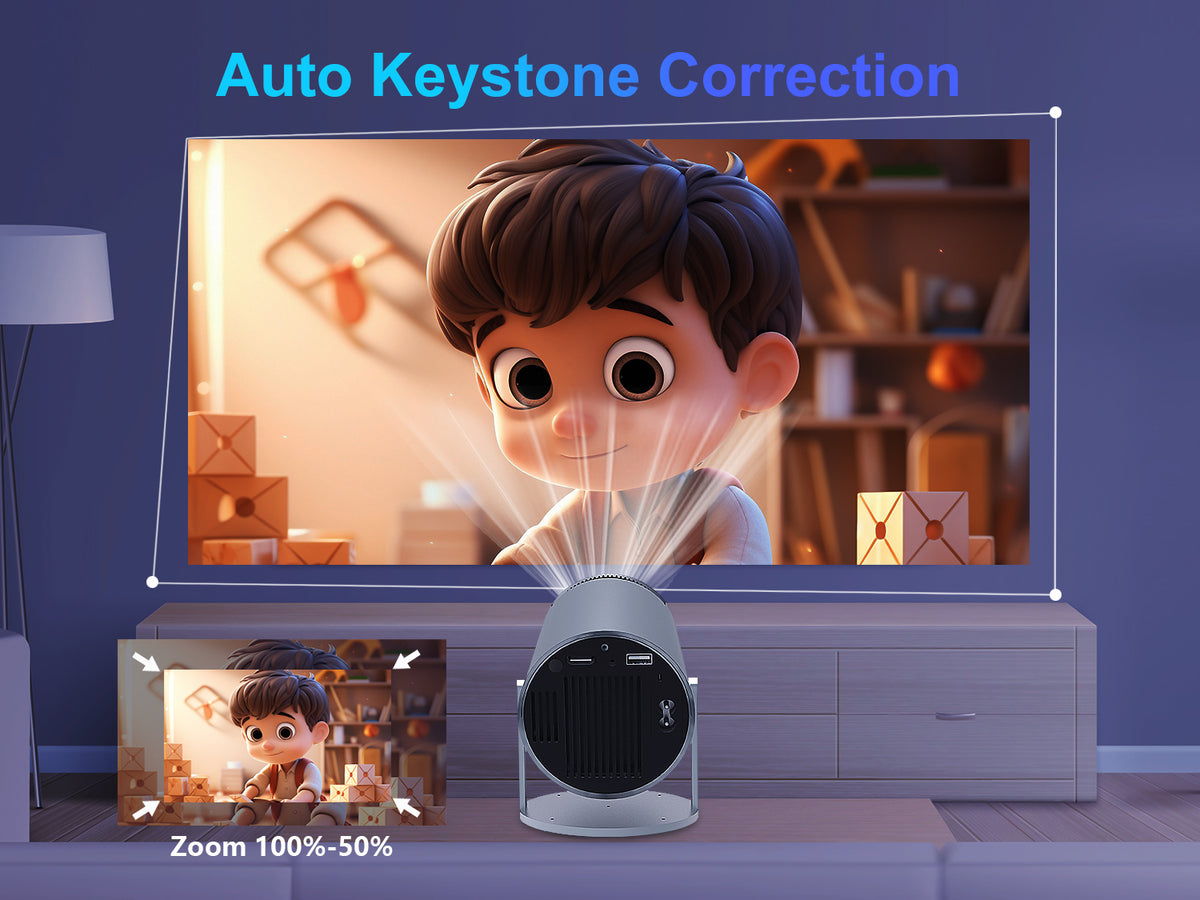Magcubic HY300 Pro Mini Smart Projector 4K Decoding, WiFi 6, Bluetooth 5.0, Auto Keystone, 180° Rotation, Compact Design - Good - Refurbished