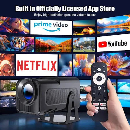Magcubic HY320 NTV projector streaming YouTube via WiFi connection