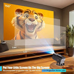 Magcubic HY320 NTV projector paired with Bluetooth soundbar for movie night

