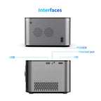 Magcubic HY350 Pro projecting a sports match onto a big screen

