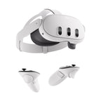 Side profile of Meta Quest 3 512GB on a model’s head, emphasizing adjustable head strap and slimmer form factor.
